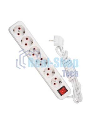 Удлинитель 6х3 м с заземл. 16А IP20 с выкл. Lezard 720-0603-602