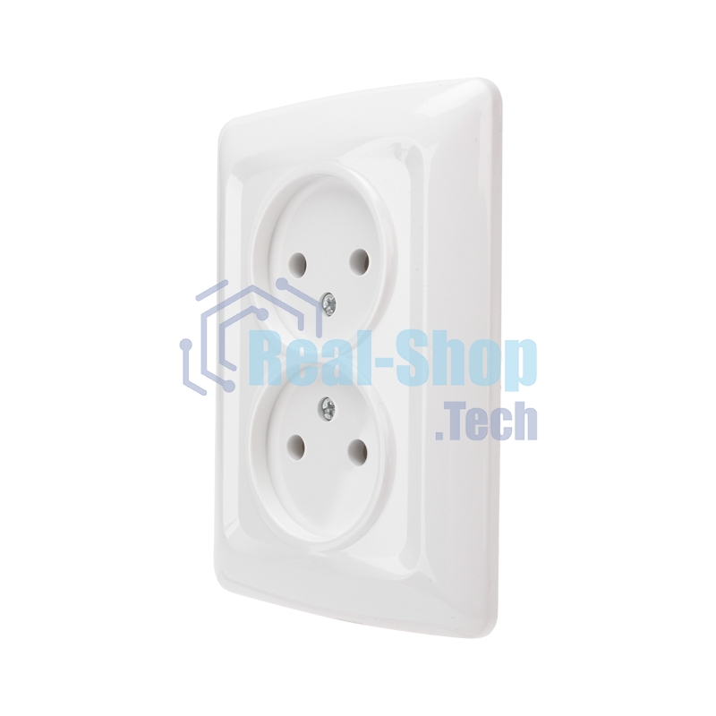 Розетка Kranz 2-ая DEA б/з с/у 10А белый (1/10/120)