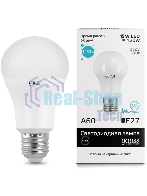 Светодиодная лампа Gauss LED Elementary 23225A60 15W E27 4100K 1/10/40 груша