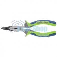 Длинногубцы прямые Сибртех,160 мм, фосфатирование, трехкомпонентные рукоятки