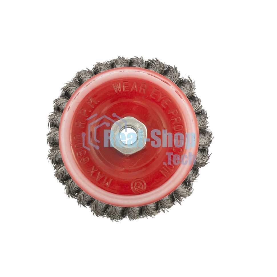 Щетка Matrix для УШМ, 125 мм, М14, Чашка, крученая проволока 0,35 мм