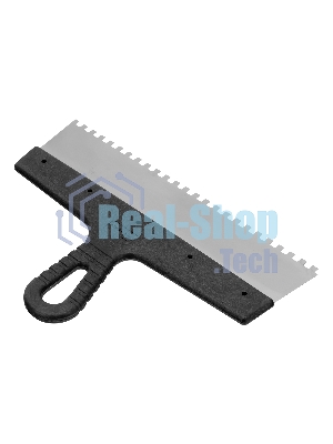 Шпатель из нержавеющей стали Сибртех 300 мм, зуб 6х6 мм, пластмассовая рукоятка