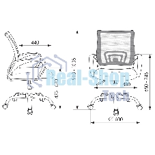 Кресло компьютерное Бюрократ CH-695NLTSL черный TW-01 TW-11, сетка/ткань, крестовина металл хром