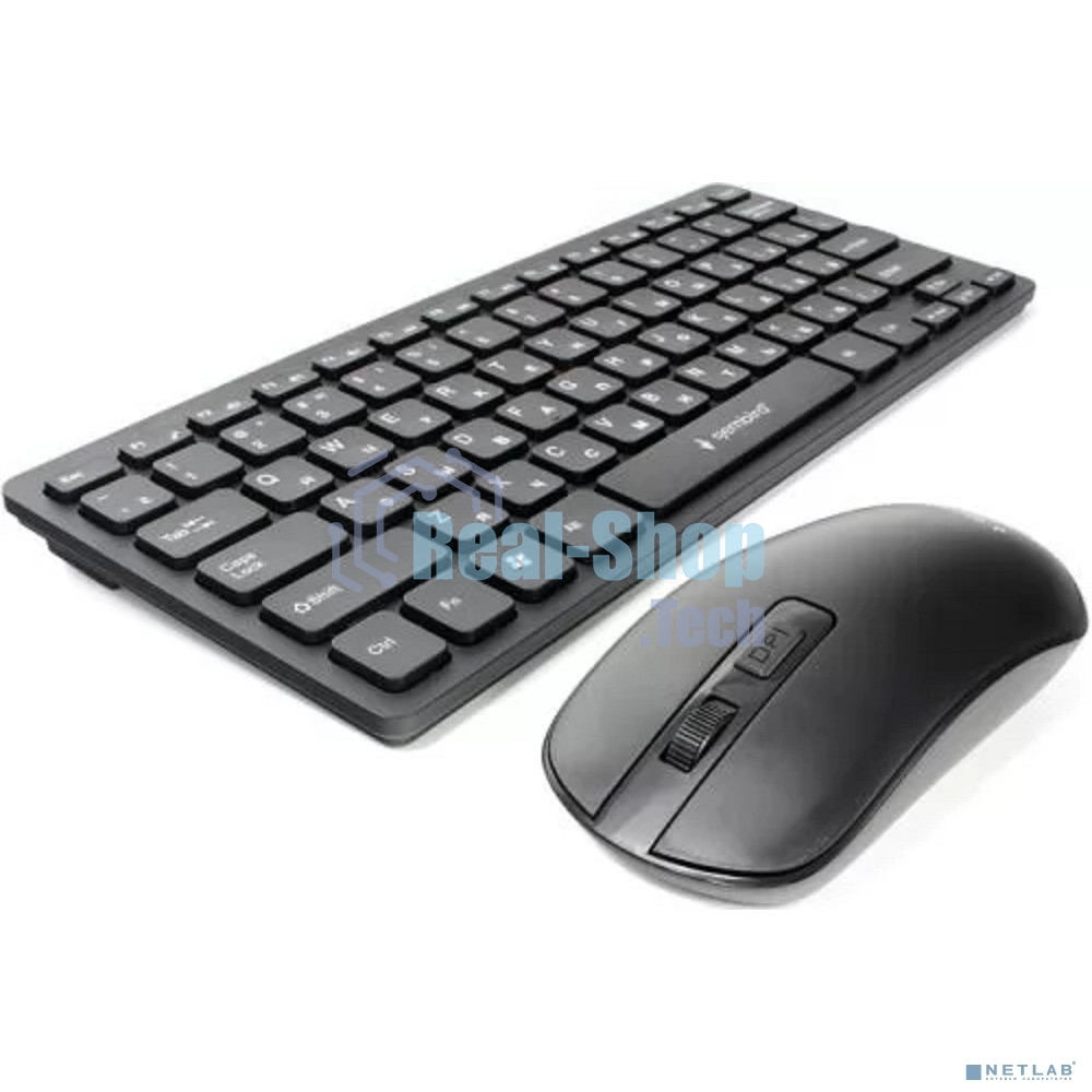Комплект клавиатура+мышь беспроводные Gembird KBS-9100, 2.4ГГц, черный, 84кл, 1600 DPI, бат. в компл.