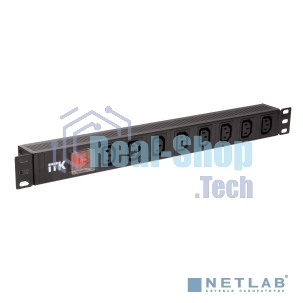 Блок розеток 8 мест PDU 19дюймов IEC320 C13 PH12-8C133 с LED выкл. алюм. профиль1U вход C14 без шнура ITK PH12-8C133