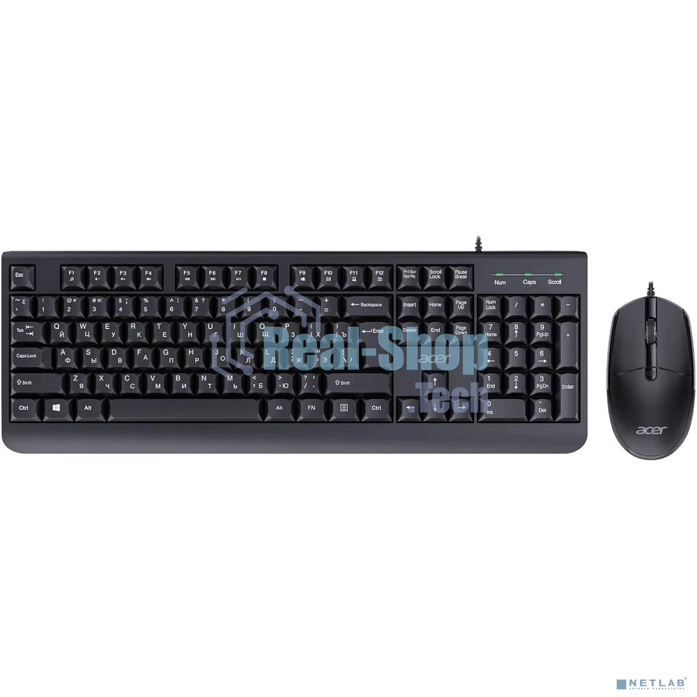 Комплект клавиатура+мышь Acer OCC400 проводной, USB, 2000 DPI, черный