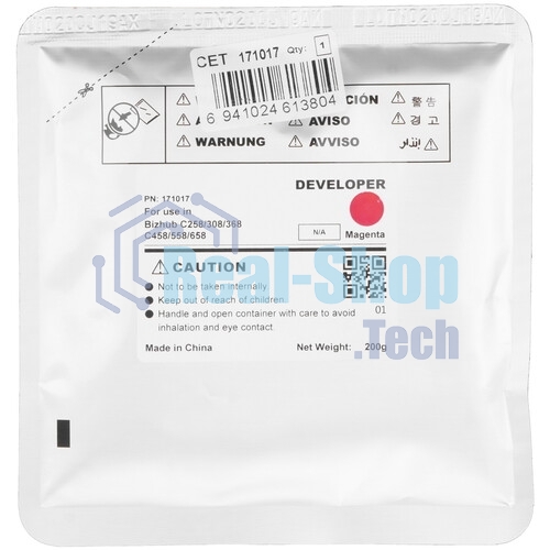 Девелопер для KONICA MINOLTA Bizhub 308/368/C258/C308/C368 CET черный, 200г, 600000 стр., CET171015