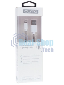 Кабель Qumo light series, USB-Apple 8 pin, 1м, 5В, 1A, опл. PVC, кон. PVC, белый