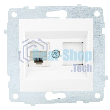 Ovivo Механизм роз. комп. 1-местн. (RJ45 CAT6), белый, 600-000301-229