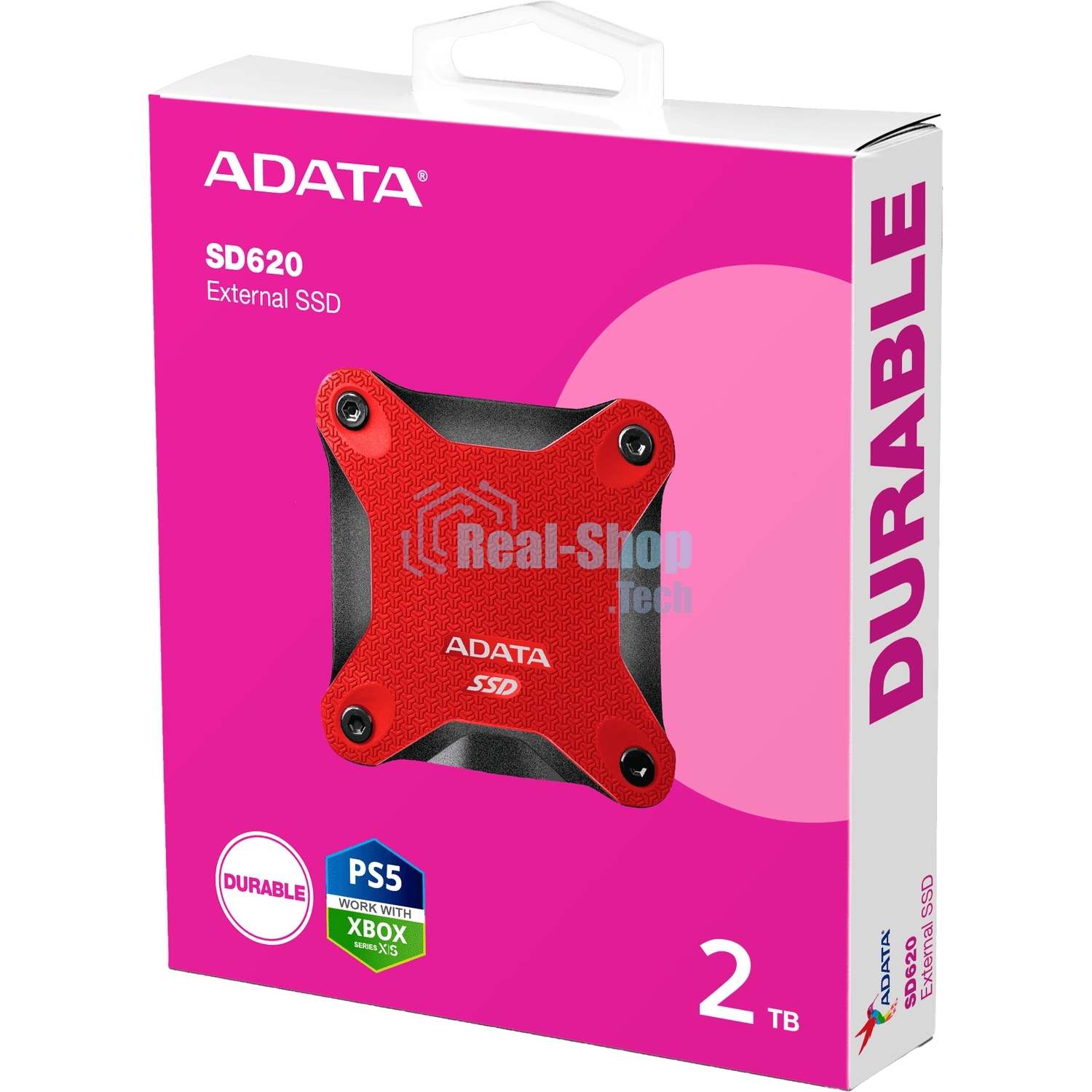 Внешний SSD ADATA SD620, 2TB, USB 3.2 Gen 2 Type-A, R/W 550/480, красный