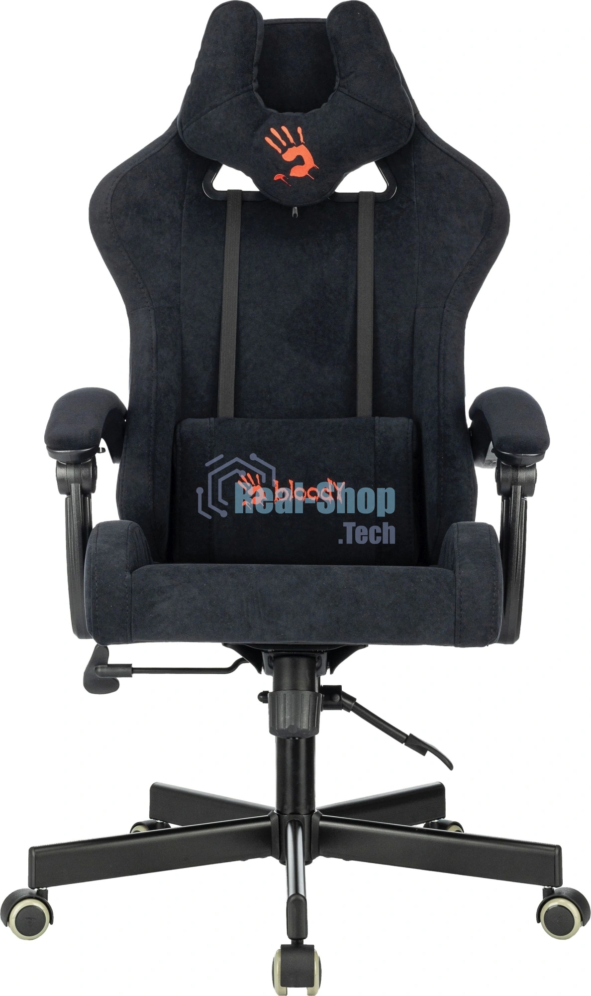 Кресло A4Tech Bloody GC-560 черный, ткань, 150 кг, подголовник, регулируемые подлокотники, механизм качания
