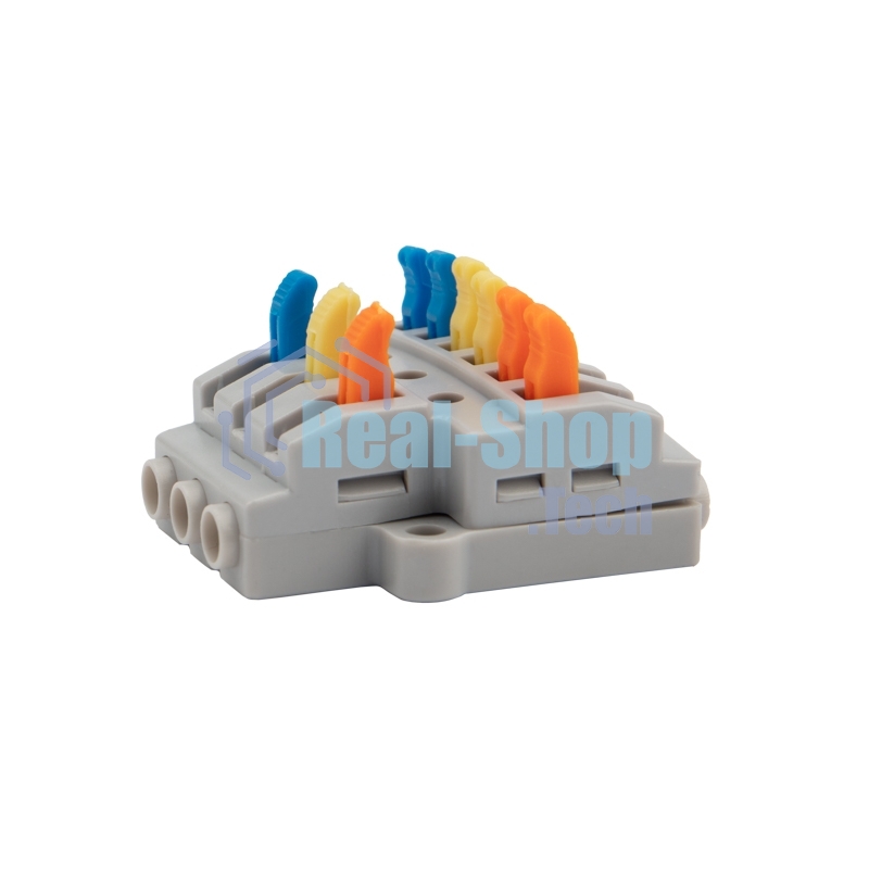 Клемма соединительная Rexant многоразовая быстрозажимная разветвительная, с монтажной площадкой (3х2) (50 шт./уп.)