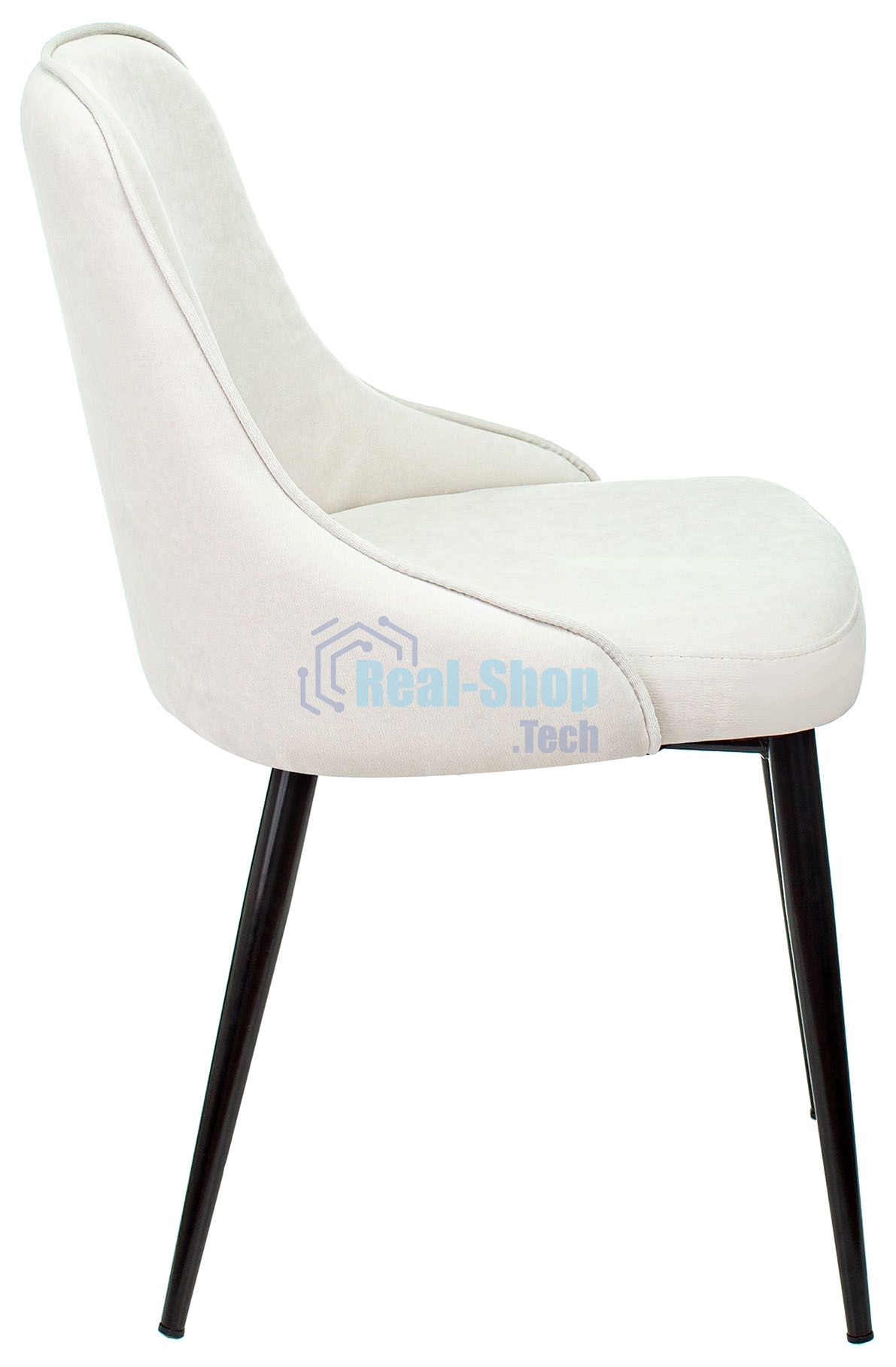 Стул для кухни Бюрократ KF-5 Velvet 20 молочный, металл черный, на ножках