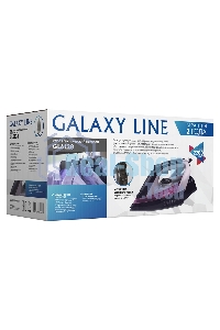 Утюг Galaxy Line GL 6128, фиолетовый с черным, паровой, 2200 Вт, постоянный пар 30 г/мин, паровой удар 140 г/мин, функции: самоочистка, антикапля, антинакипь, функция увлажнения, вертикальное отпаривание, защита от перегрева, индикатор нагрева, керамическ