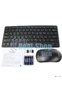 Комплект клавиатура+мышь беспроводные Gembird KBS-9100, 2.4ГГц, черный, 84кл, 1600 DPI, бат. в компл.