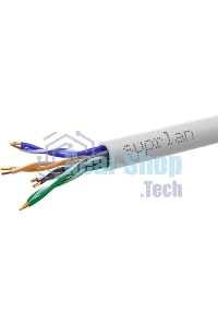Кабель сетевой информационный Suprlan 01-0332-1, cat.5e U/UTP, 4 пары, 24AWG, PVC, внутренний, 100м, серый