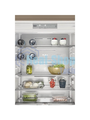 Холодильник встраиваемый Whirlpool WHSP70T241P 70 см, 193.5х54.3х69 см, 295/95 л, инверторный компрессор, автоматическая разморозка, зона свежести влажная, сенсорное управление, технология 6 SMYSL FreshControl, MultiFlow, FreezeControl, перенавешиваемые дверцы, скользящие направляющие, Италия