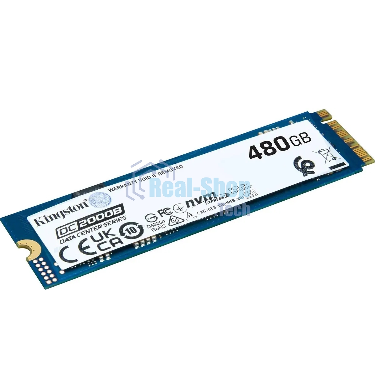 Накопитель SSD Kingston DC2000B, 480Gb, PCIe 4.0 x4, M.2 2280, R/W 7000/800