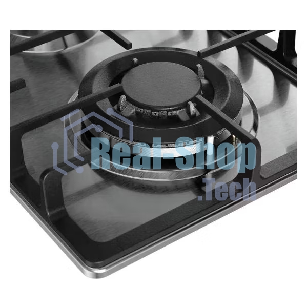 Газовая варочная панель Kuppersberg FS 36 X, газ, High-Tech, 29 см, автоматический электроподжиг, газ-контроль, форсунки под сжиженый газ, SABAF конфорки, чугунные решетки, цвет нержавеющая сталь, цвет фурнитуры черный