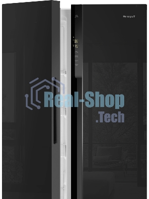 Холодильник Weissgauff WSBS 500 Inverter NoFrost Black двухкамерный 270/180л морозилка слева, No Frost, Side by Side