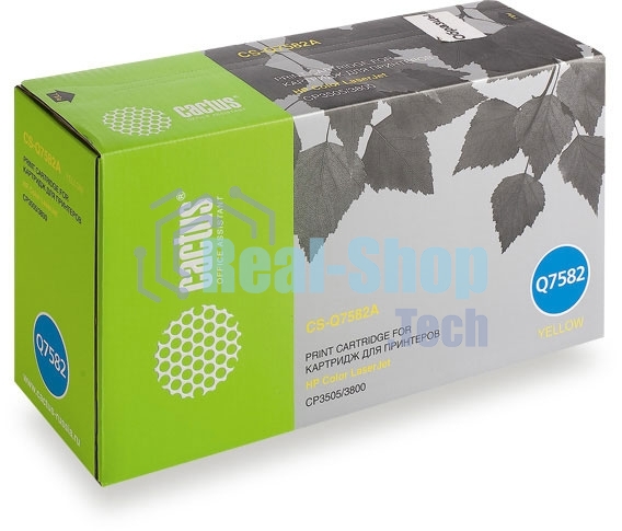 Картридж лазерный Cactus CS-Q7582A желтый (6000 стр.) для HP Color LaserJet CP3505/3800