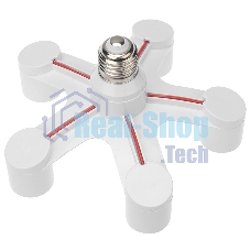 Разветвитель цокольный Rexant Е27-5хЕ27 белый