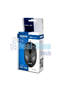 Мышь проводная SVEN RX-30 черный, 1000 dpi, USB, кнопки - 3