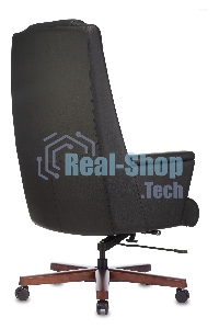 Кресло руководителя Бюрократ DUKE черный, кожа, крестовина металл/дерево