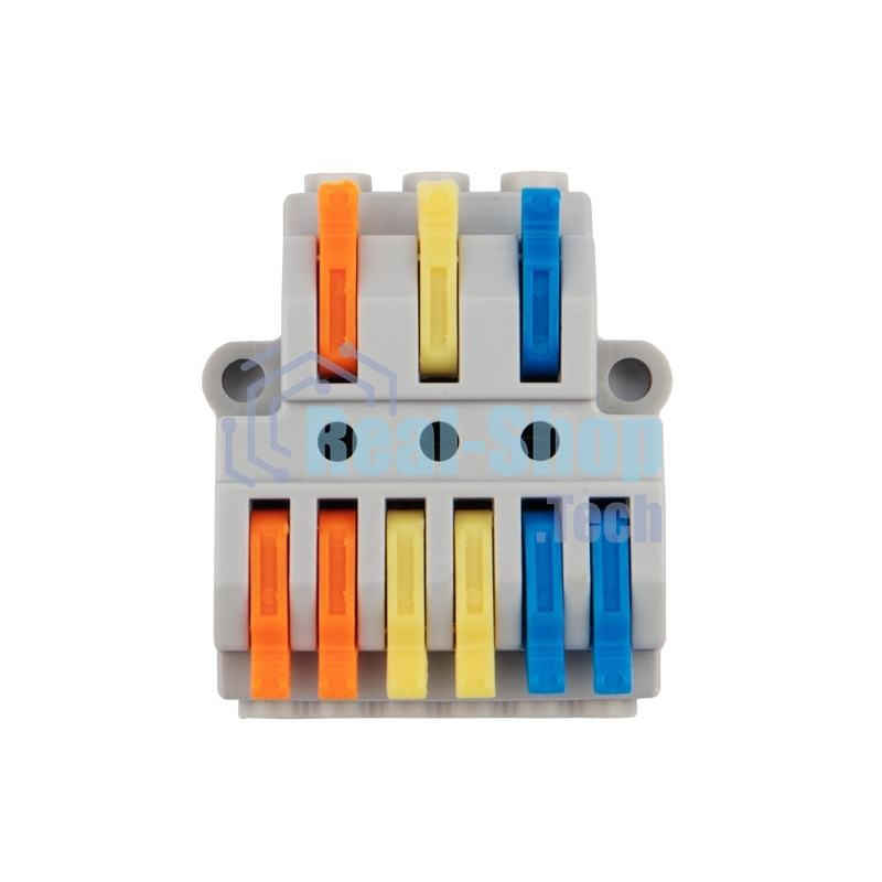 Клемма соединительная Rexant многоразовая быстрозажимная разветвительная, с монтажной площадкой (3х2) (50 шт./уп.)