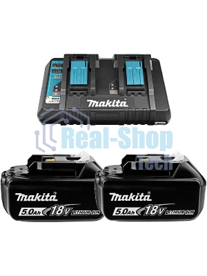 Аккумулятор+з\у Makita 191L75-3DC18RD-1шт+BL1850B-2шт,18В,5.0А·ч,Li-ion,кор
