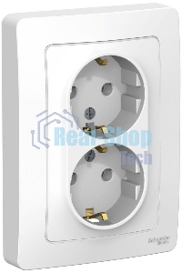 Розетка 2-м СП Blanca 16А 250В без шторок с заземл. бел. SchE BLNRS001021