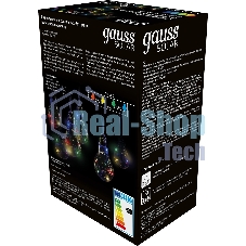 Гирлянда садовая на солнечной батарее Gauss 10 LED ламп Большие Шары, мультицвет Solar, 1/12
