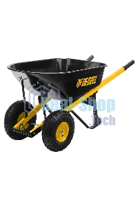 Тачка строительная Denzel усиленная, объем 140 л, 250 кг, двухколесная, колесо 15х6.00-6