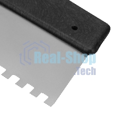 Шпатель из нержавеющей стали Сибртех 300 мм, зуб 6х6 мм, пластмассовая рукоятка