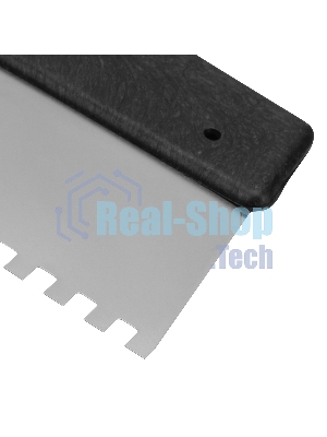 Шпатель из нержавеющей стали Сибртех 300 мм, зуб 6х6 мм, пластмассовая рукоятка