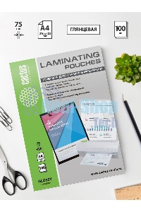 Пленка для ламинирования Cactus 75мкм A4 (100 шт) глянцевая 216x303 мм CS-LPGA475100