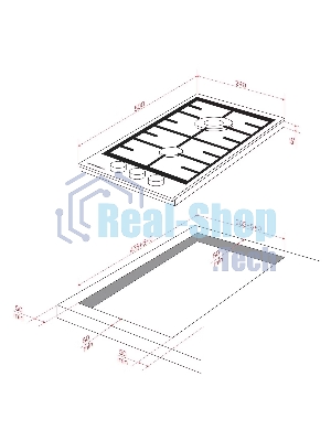 Газовая варочная панель Kuppersberg FS 36 X, газ, High-Tech, 29 см, автоматический электроподжиг, газ-контроль, форсунки под сжиженый газ, SABAF конфорки, чугунные решетки, цвет нержавеющая сталь, цвет фурнитуры черный