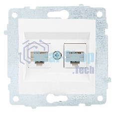 Ovivo Механизм роз. комп. 2-местн. (RJ45 CAT6), белый, 600-000301-230