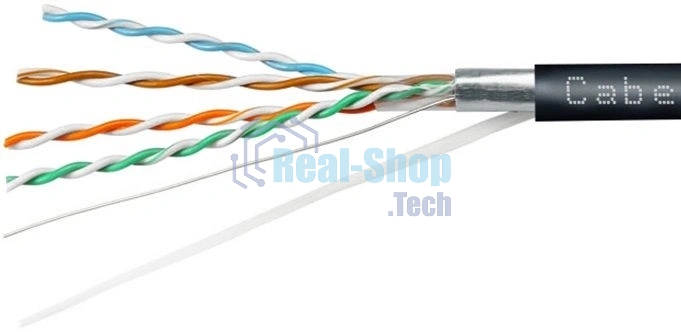 Кабель информационный Cabeus FTP-4P-Cat.5e-SOLID-OUT-LSZH-UV-100 кат.5E F/UTP 4 пары LSZH универсальный 100м черный
