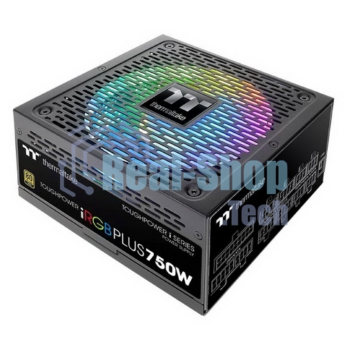 Блок питания Thermaltake Toughpower iRGb PLUS 750W RTL (PS-TPI-0750F3FDGE-1), 750Вт, 80 PLUS Gold, 140мм, модульный, черный