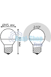 Лампа светодиодная Gauss 7Вт цок.: E27 шар 220B 3000K св. свеч. белый теп. (упак.: 10 шт)