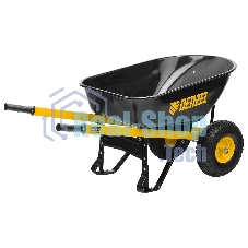 Тачка строительная Denzel усиленная, объем 140 л, 250 кг, двухколесная, колесо 15х6.00-6