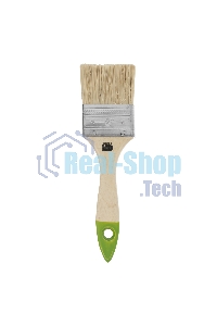 Кисть Сибртех плоская 50 мм, натуральная щетина, деревянная ручка