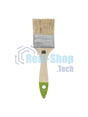 Кисть Сибртех плоская 50 мм, натуральная щетина, деревянная рукоятка