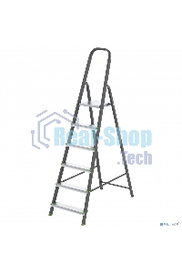 Стремянка Сибртех 6 ступеней, стальной профиль, алюминиевые ступени,