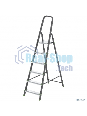 Стремянка Сибртех 6 ступеней, стальной профиль, алюминиевые ступени,
