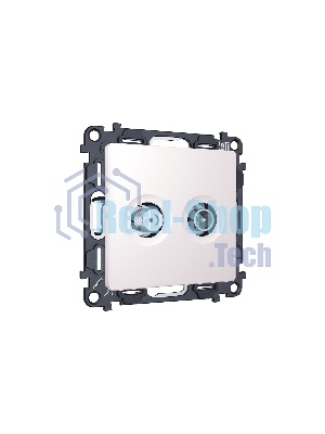 Комплект механизма розетки TV оконечной + SAT 5-862MHz 3.5dB/950-2150MHz 3.5dB ALFA Жемчуг QUANT (AP2133, VM217) MA213310