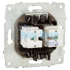 Ovivo Механизм роз. комп. 2-местн. (RJ45 CAT6), белый, 600-000301-230