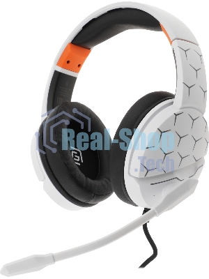 Гарнитура Oklick HS-L710G белый/чёрный, проводная, USB, подсветка