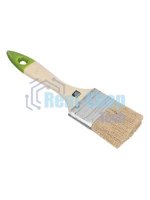 Кисть Сибртех плоская 50 мм, натуральная щетина, деревянная рукоятка